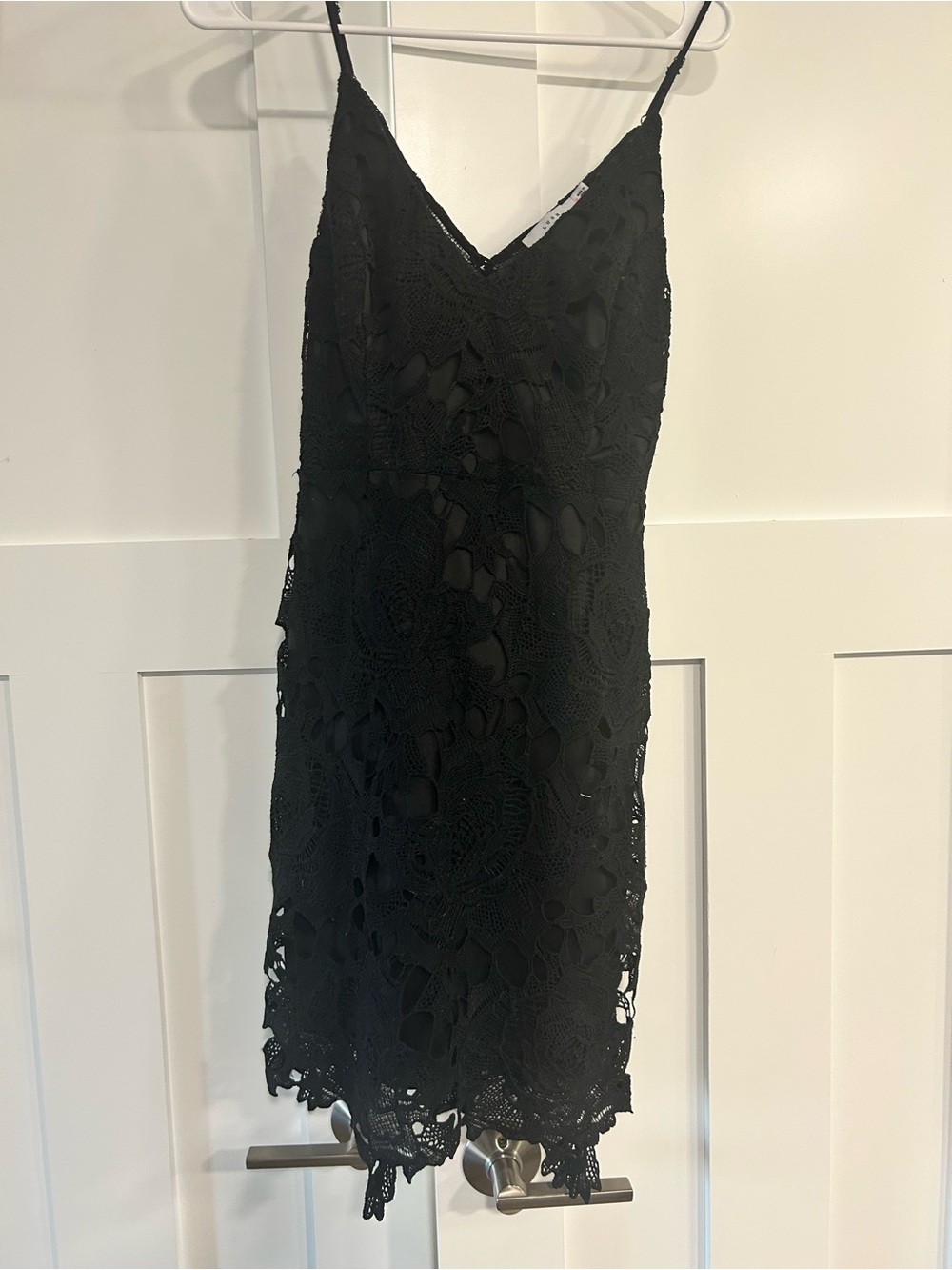Lush Black Lace Mini Slip Dress